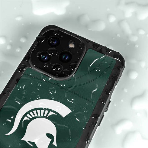 Michigan State University Green Jersey iPhone 15 Pro Waterproof Case